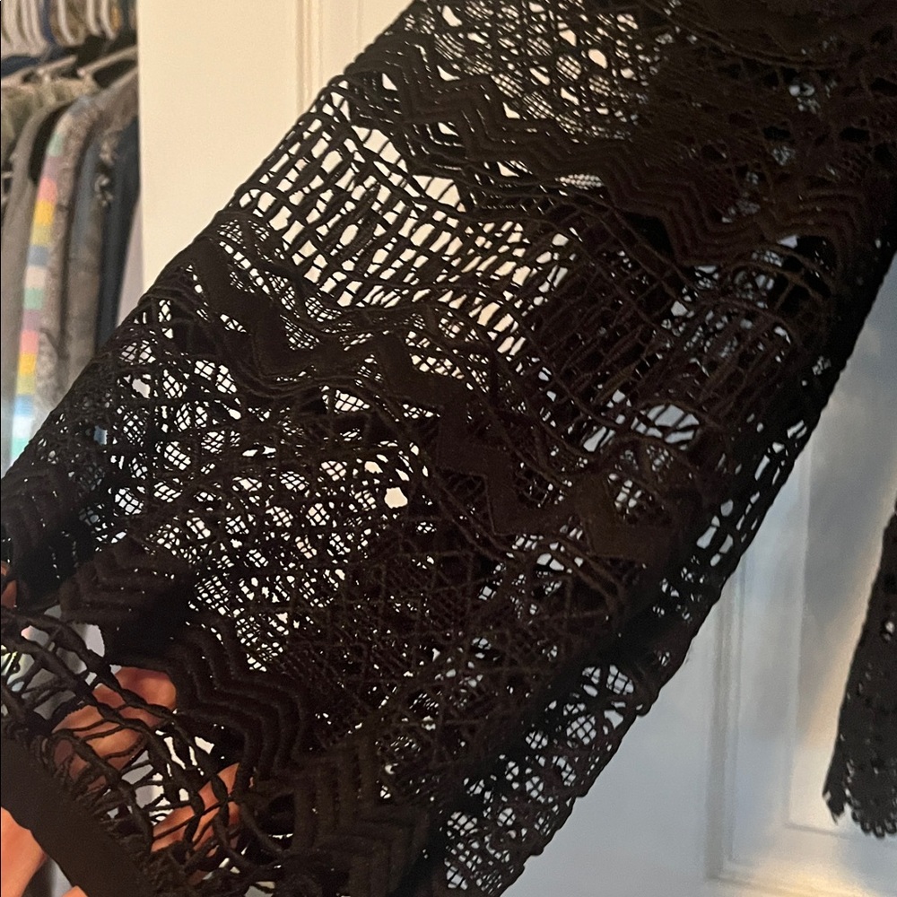 Express Women's Black Lace Blouse gothic romantic size small - Picture 3 of 8